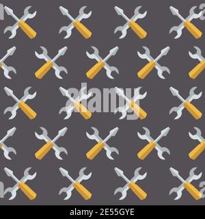 Vector Seamless Service Tool Style Pattern Stock Vector