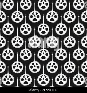 Vector Seamless Bicycle Gearing With Eiffel Tower Pattern Stock Vector