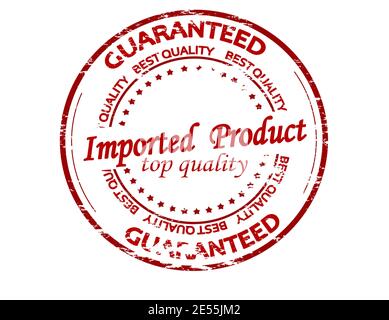 Rubber stamp with text imported product inside, vector illustration ...