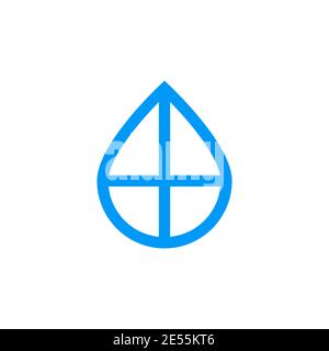 water drop blue window logo design vector Stock Vector