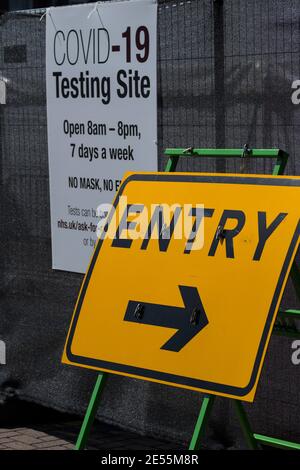 A Covid 19 testing centre. Stock Photo