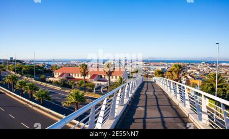 Nelson Mandela Boulevard- Cape Town, South Africa - 25-01-2021 Bridge over Nelson Mandela Boulevard in the afternoon. Stock Photo