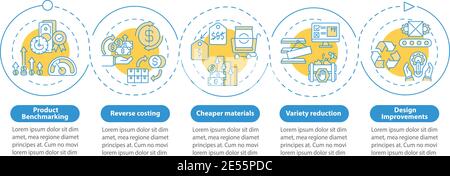 Cost cutting measures vector infographic template Stock Vector