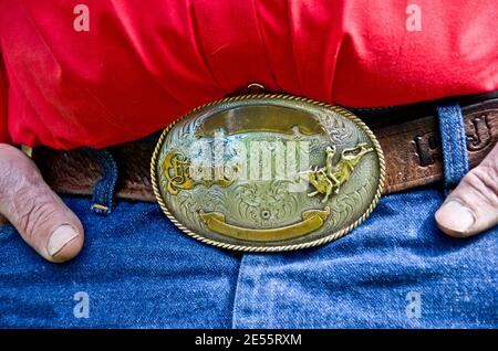 Championship Rodeo Rider Belt Buckle Stock Photo