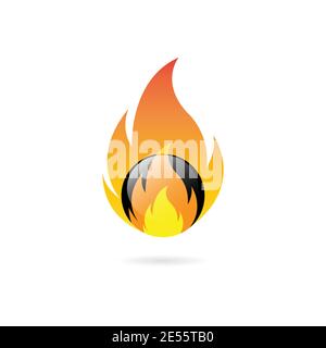 fire ball design vector illustration. isolated on white background. Stock Vector