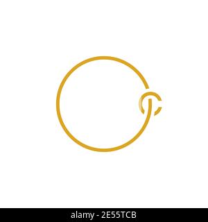 circle ring OC or CO letter logo design vector Stock Vector