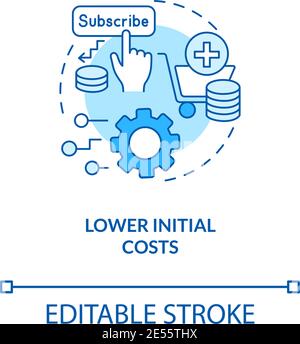 Lower initial costs concept icon Stock Vector
