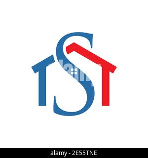 logo letter S home with roof design vector Stock Vector