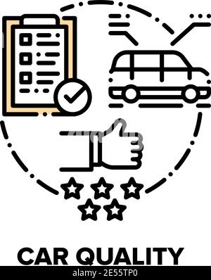 Car Quality Vector Concept Black Illustrations Stock Vector