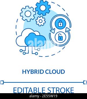 Hybrid cloud concept icon Stock Vector