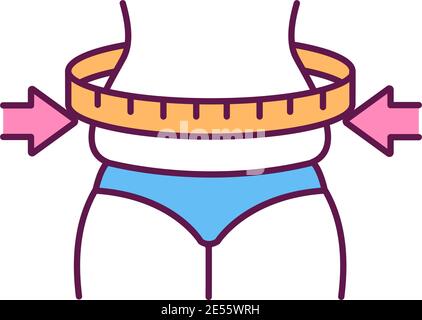 Weight loss RGB color icon Stock Vector