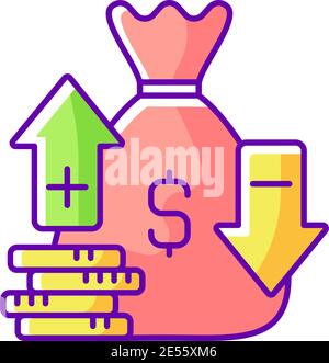 Moneyline RGB color icon Stock Vector