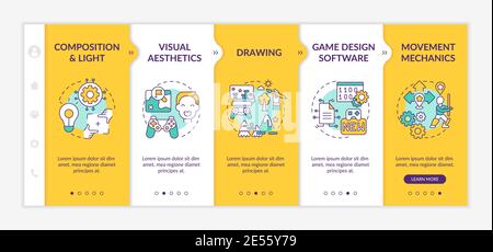 Game designer skills onboarding vector template Stock Vector
