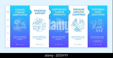 Climate poverty risk groups onboarding vector template Stock Vector