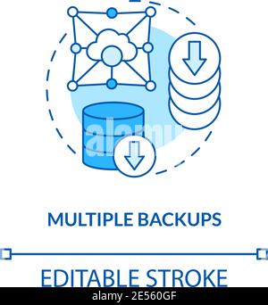 Multiple backups concept icon Stock Vector