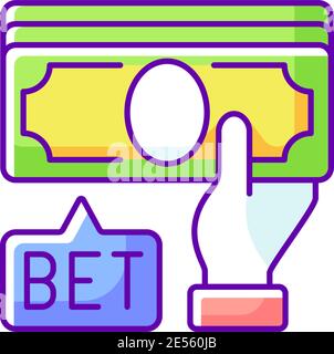 Placing bet RGB color icon Stock Vector