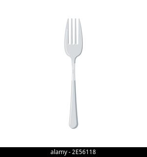 Silver fork icon isolated on white background. Stock Vector