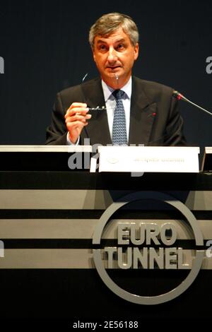 Groupe Eurotunnel SA CEO Jacques Gounon speaks during the group's ...