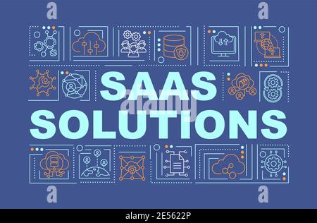 SaaS solutions word concepts banner Stock Vector