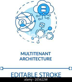 Multitenant architecture concept icon Stock Vector