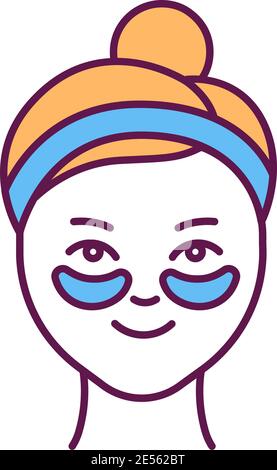 Under-eye masks RGB color icon Stock Vector