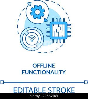 Offline functionality concept icon Stock Vector