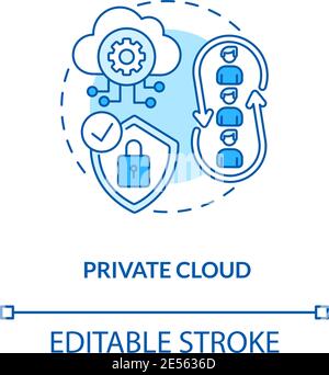 Private cloud concept icon Stock Vector