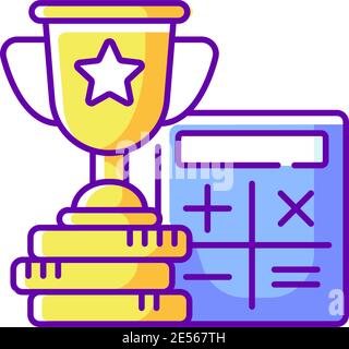 Odds calculator RGB color icon Stock Vector