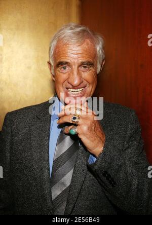 French movie legend Jean-Paul Belmondo poses for our photographer in Boulogne-Billancourt, a western Paris suburb, France, on October 5, 2007. Photo by Denis Guignebourg/ABACAPRESS.COM Stock Photo