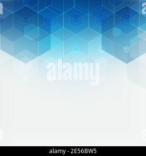 Hexagon blue background. Abstract template for presentation, flyer design. m aket for banner, certificate. eps 10 Stock Vector