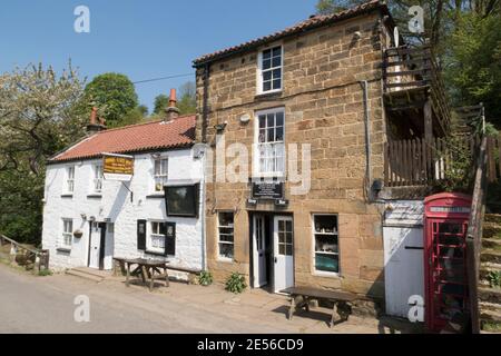 The Birch Hall Inn in Beck Hole near Goathland in the North York Moors. Stock Photo