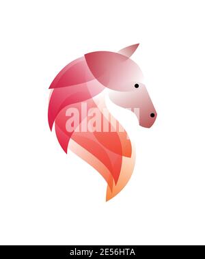 Vector horse in gradient style. Digital art Stock Vector