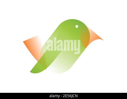 Vector bird in gradient style. Digital art Stock Vector