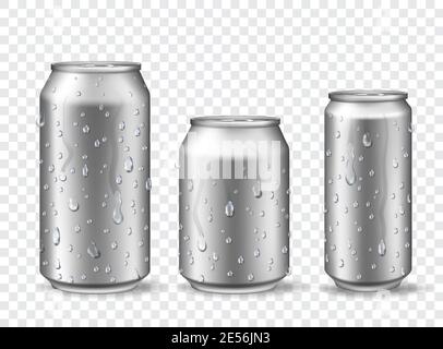 Download Realistic Aluminum Can With Water Drops Metallic Cans For Beer Soda Lemonade Juice Energy Drink Vector Mockup Blank With Copy Space Stock Vector Image Art Alamy