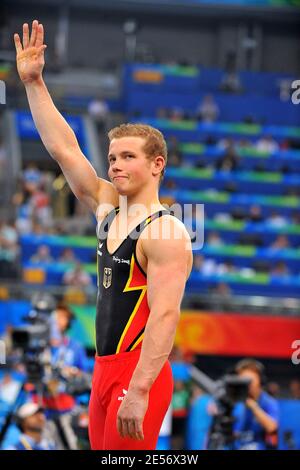 Germany's Gymnast Fabian Hambuechen won the bronze medal at the Horizontal bar during the XXIX Olympic games in Beijing, China on August 19, 2008. Photo by Jean-Michel Psaila/ABACAPRESS.COM Stock Photo