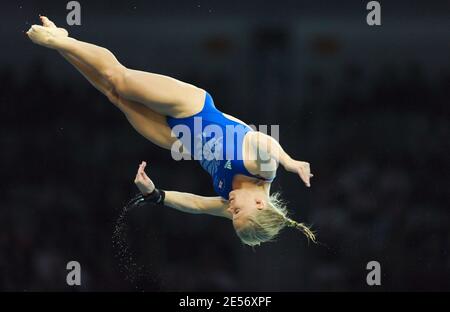 Great Britain's Stacie Powell competes during the Women's 10m Platform semi final of the Beijing 2008 Olympic Games Day 13 at the National Aquatic Center ' the cube' in Beijing. China on August 21, 2008. Photo by Gouhier-Hahn-Nebinger/Cameleon/ABACAPRESS.COM Stock Photo