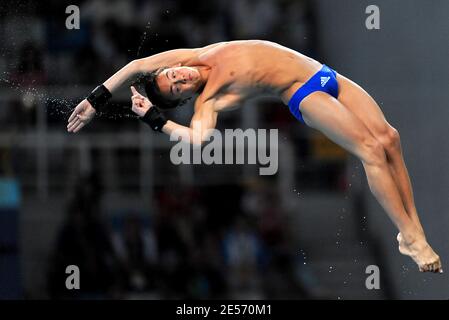 Great Britain's Thomas Daley competes on men's 10 meters diving plateform final during the Beijing 2008 Olympic Games on Day 15 at National Aquatics Center on August 23, 2008. Photo by Gouhier-Hahn/CameLeon/ABACAPRESS.COM Stock Photo