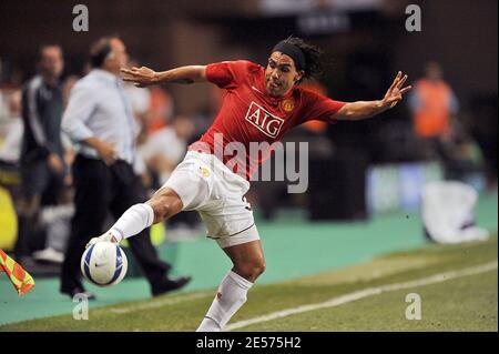 Carlos Tevez during the UEFA Super Cup Final, Manchester United v Zenit St Petersburg at Stade Louis II in Monaco, on August 29, 2008. Photo by Willis Baker/Cameleon/ABACAPRESS.COM Stock Photo