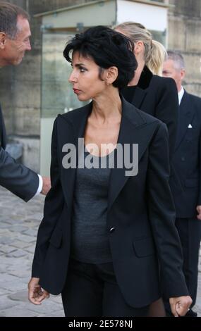 Pregnant French Minister of Justice Rachida Dati attends the funerals of Alain Griotteray in Paris, France on September 4, 2008. Photo by Denis Guignebourg/ABACAPRESS.COM Stock Photo