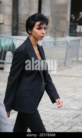 Pregnant French Minister of Justice Rachida Dati attends the funerals of Alain Griotteray in Paris, France on September 4, 2008. Photo by Denis Guignebourg/ABACAPRESS.COM Stock Photo