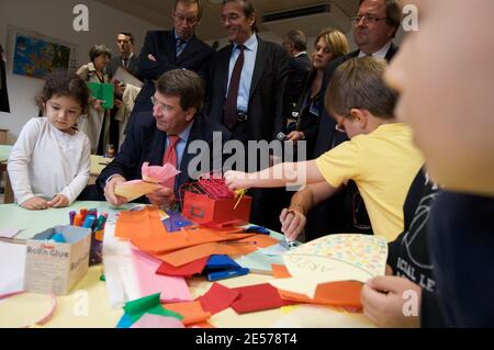 French Education minister Xavier Darcos visits the European School in Strasbourg, France, on September 4, 2008. Photo by Jean-Francois Badias/ABACAPRESS.COM Stock Photo