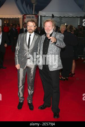 Singers from 'ABBA' Bjorn Ulvaeus and Benny Andersson arrive for the screening of 'Mamma Mia', during the Opening Day of 34th American Film Festival at International Center in Deauville, Normandy, France, on September 5, 2008. Photo by Denis Guignebourg/ABACAPRESS.COM Stock Photo