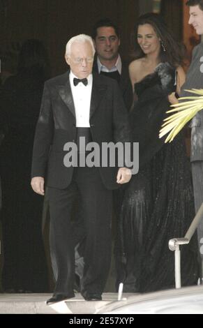 Exclusive Giorgio Armani and his niece Roberta leave their hotel