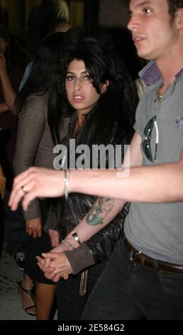 AVRIXPHOTO.COM UK Singer Amy Winehouse takes a stroll in New York with fiance Blake Fielder-Civil, stopping to sign autographs and pose for pictures with fans on the evening of the last of her sold-out shows at the Highline Ballroom. New York,NY. 5/9/07.  [[faa]] Stock Photo