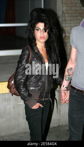 AVRIXPHOTO.COM UK Singer Amy Winehouse takes a stroll in New York with fiance Blake Fielder-Civil, stopping to sign autographs and pose for pictures with fans on the evening of the last of her sold-out shows at the Highline Ballroom. New York,NY. 5/9/07.  [[faa]] Stock Photo