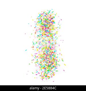 Sugar sprinkle dots hearts, decoration for cake and bakery, as a background. Isolated on white. Stock Photo