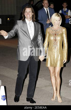 Jim Carrey and Jenny McCarthy arrive at the invitation-only party to welcome the Beckhams to LA. The event was hosted by Tom Cruise and Katie Holmes and was held at the Museum Of Contemporary Arts, Geffen Contemporary, in downtown LA. Guests included Will and Jada Smith, Brooke Shields, director Ron Howard and Eva Longoria. Los Angeles, Calif. 7/22/07.   [[wam]] Stock Photo