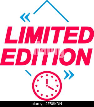 Limited Edition labels. Speech bubbles with clock icon. Advertising and marketing sticker. Stock Vector