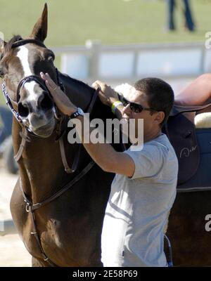 Athena Onassis de Miranda and her daughter, Viviane de Miranda, cheered on Athena's husband, Alvaro Alfonso de Miranda Neto ('Doda')  at the Onassis Equestrian Events held at the Olympic Equestrian Centre in Markopoulo. Athens, Greece. 10/4/07.    [[aav]] Stock Photo