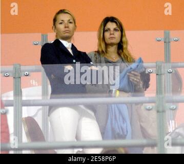 Athena Onassis de Miranda and her daughter, Viviane de Miranda, cheered on Athena's husband, Alvaro Alfonso de Miranda Neto ('Doda')  at the Onassis Equestrian Events held at the Olympic Equestrian Centre in Markopoulo. Athens, Greece. 10/4/07.    [[aav]] Stock Photo